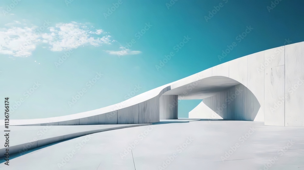 Abstract modern concrete architecture under a blue sky. Abstract modern concrete architecture under a blue sky.