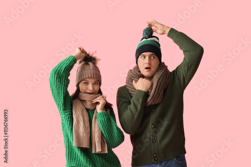 Young couple in winter clot...