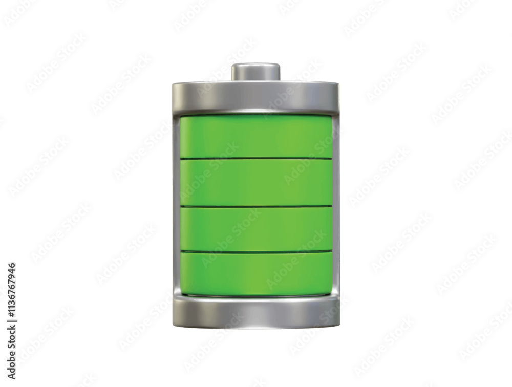 Battery charge indicators icon illustration render 3d Battery charge indicators icon illustration render 3d