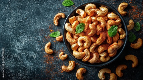 Spicy Roasted Cashews with Chili Powder and Mint