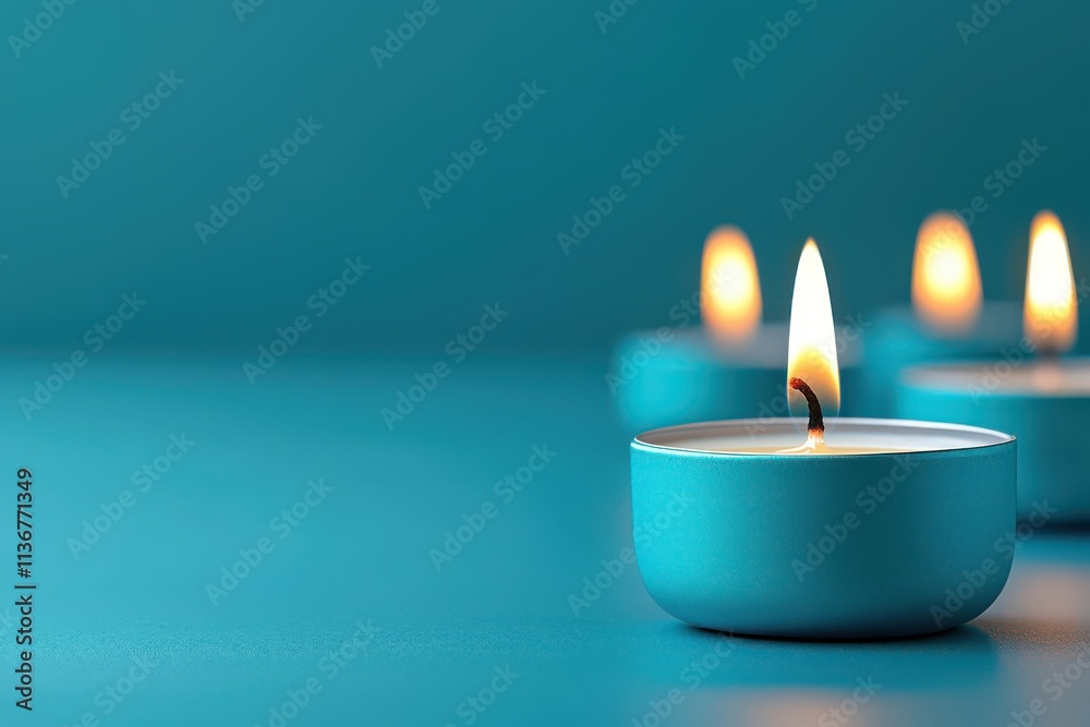 Teal Candles Burning Calm Serenity Peaceful Background Home Decor Teal Candles Burning Calm Serenity Peaceful Background Home Decor