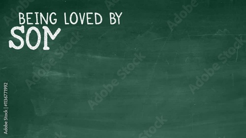Animated chalk drawing of a couple sharing a moment with a sweet love message. Ideal for creative storytelling and romance
