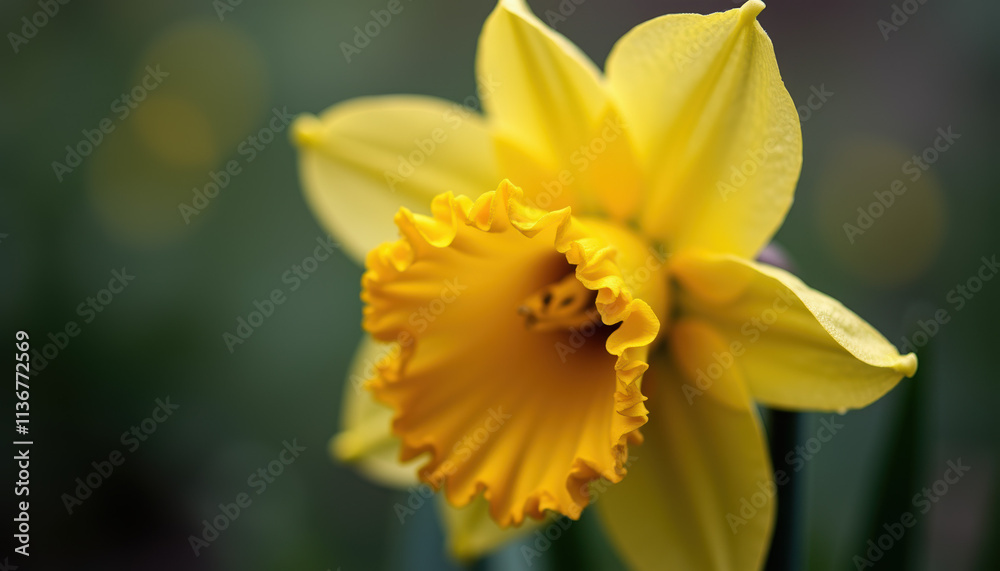 A cluster of yellow daffodil flowers in a field of green foliage A cluster of yellow daffodil flowers in a field of green foliage