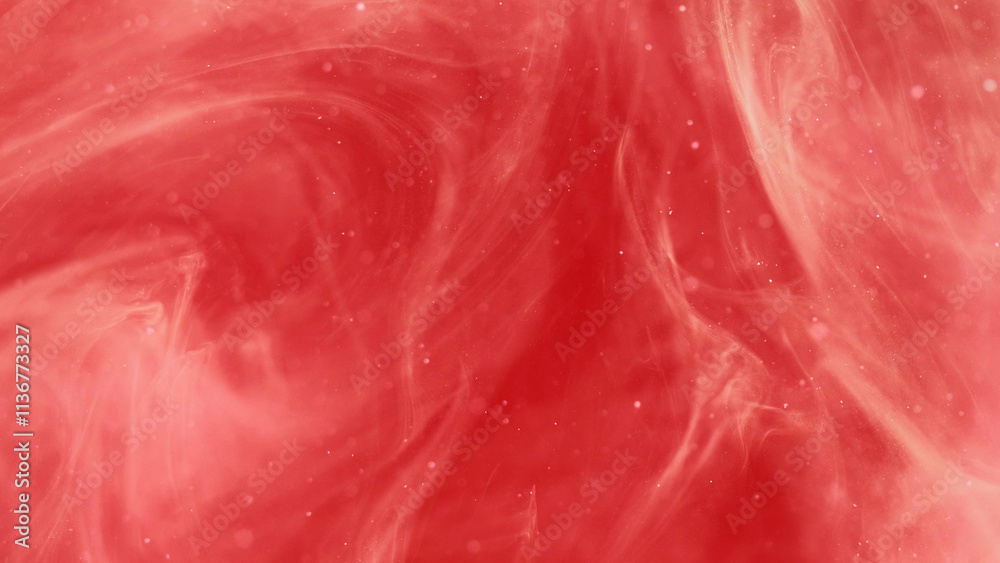 Paint water flow. Color mix. Defocused red white shimmering glitter smoke cloud sparkling liquid blob floating on abstract art background. Paint water flow. Color mix. Defocused red white shimmering glitter smoke cloud sparkling liquid blob floating on abstract art background.
