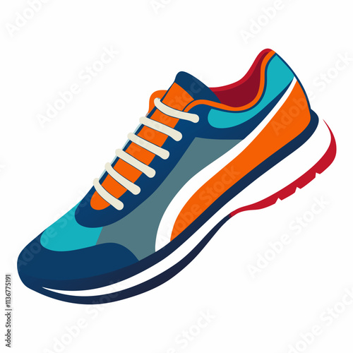 running Shoes White background