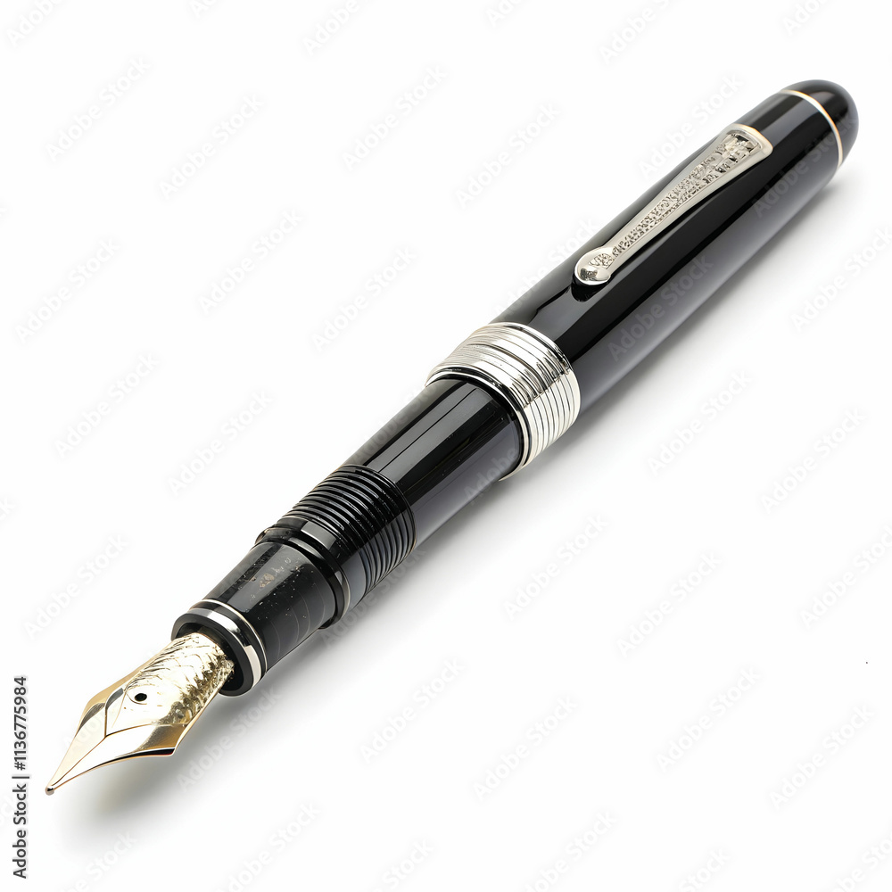 Naklejka premium An ink pen is a writing instrument that uses liquid ink to write
