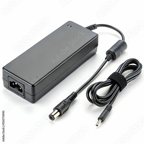 A laptop power adapter provides electrical power to a laptop, converting