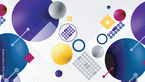 Circles and elements geometric abstract background