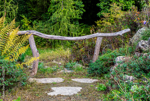Obraz na płótnie Geländer aus Holz im Park, Berlin, Deutschland w salonie
