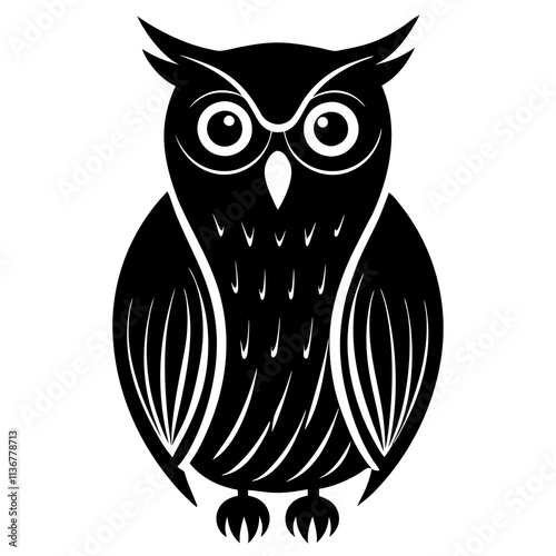 owl on white background photo