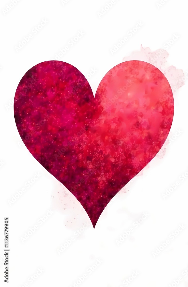 Red heart on white background with copy space. Valentine's Day card Red heart on white background with copy space. Valentine's Day card