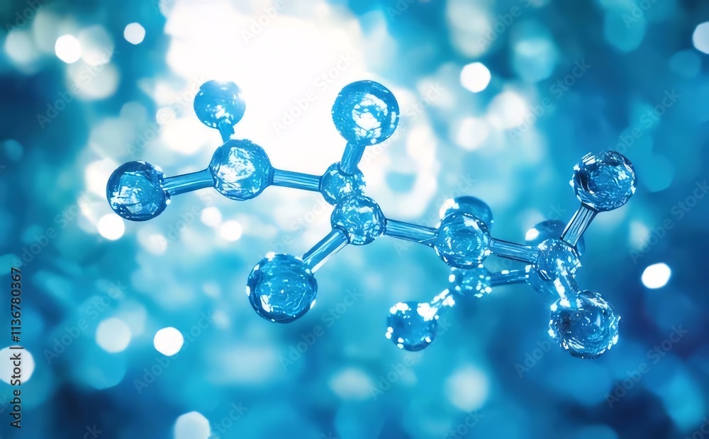 3D rendering of a molecule structure. 3D rendering of a molecule structure.