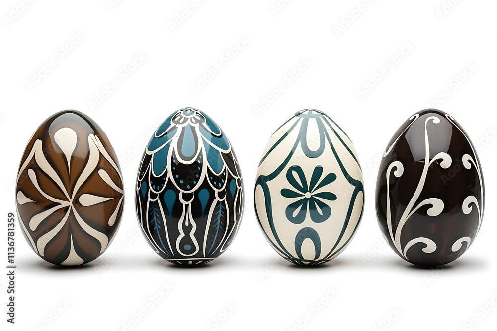 easter decorations, contemporary folk easter egg design isolated on white background with clipping path easter decorations, contemporary folk easter egg design isolated on white background with clipping path