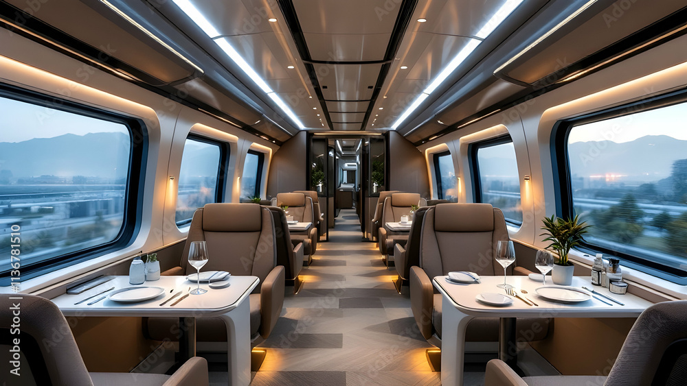 Fototapeta premium Luxury Train Interior