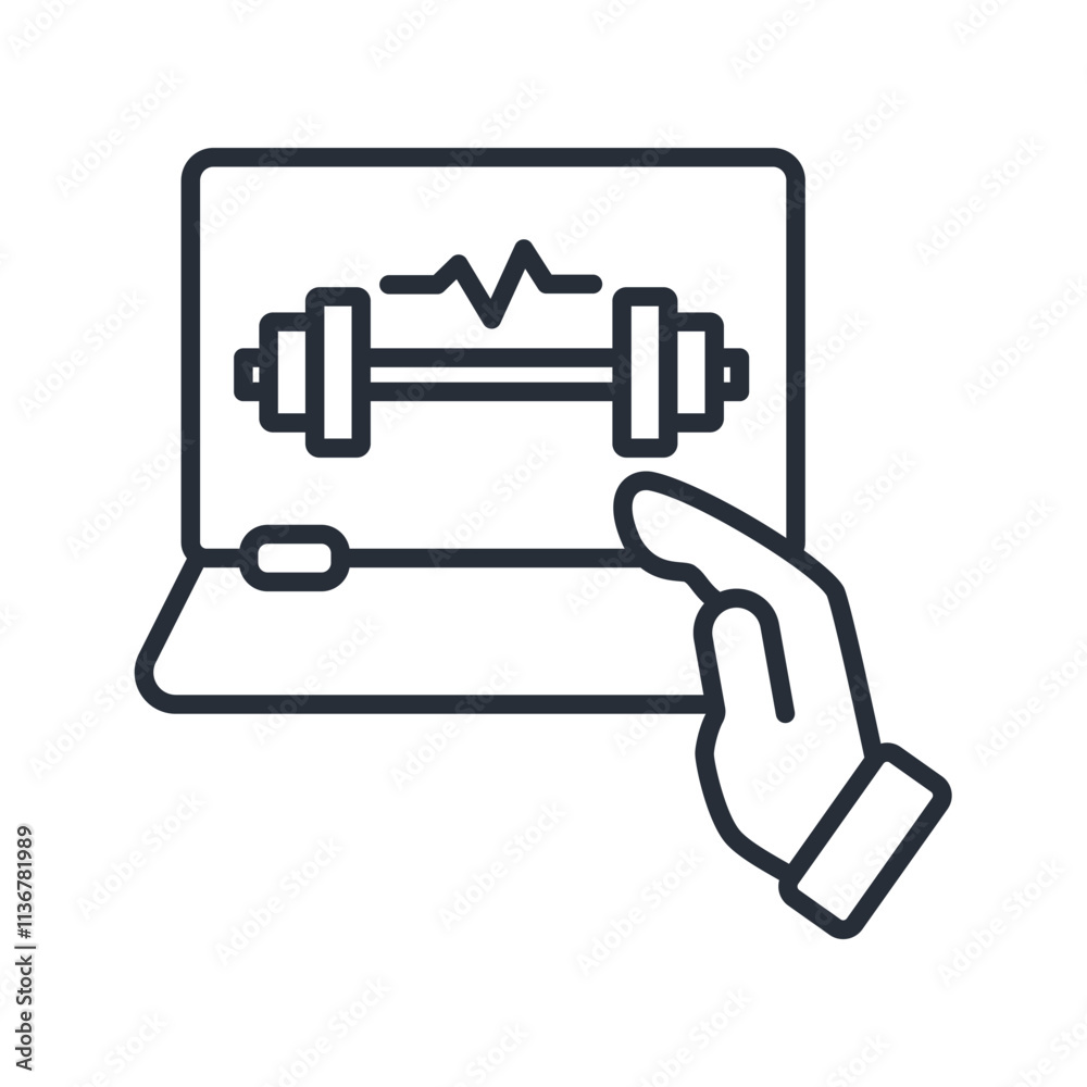fitness app icon. vector.Editable stroke.linear style sign for use web design,logo.Symbol illustration. fitness app icon. vector.Editable stroke.linear style sign for use web design,logo.Symbol illustration.