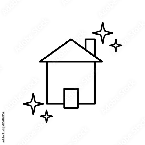 home clean care icon, simple flat style, vector illustration symbol sign logo template pictogram, for ui or ux isolated on white for mobile app, editable