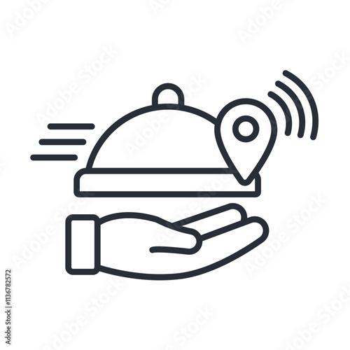 Food delivery icon. vector.Editable stroke.linear style sign for use web design,logo.Symbol illustration. photo