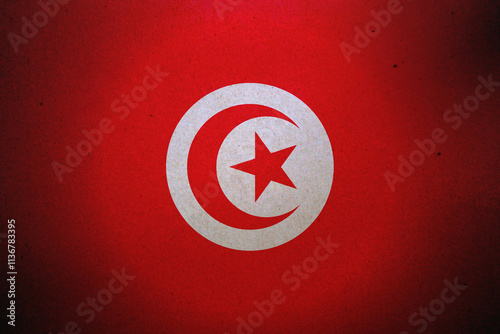 Tunisian Flag on a paper