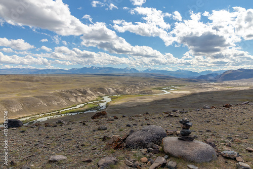 Kyzyl Chin valley, also called as Mars valley. Near Chagan Uzun village, Altai republic, Russia photo