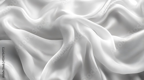 Draped White Fabric Soft Texture Background