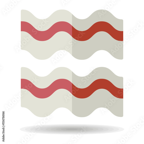 Bacon Strips vector icon. Barbecue and bbq grill