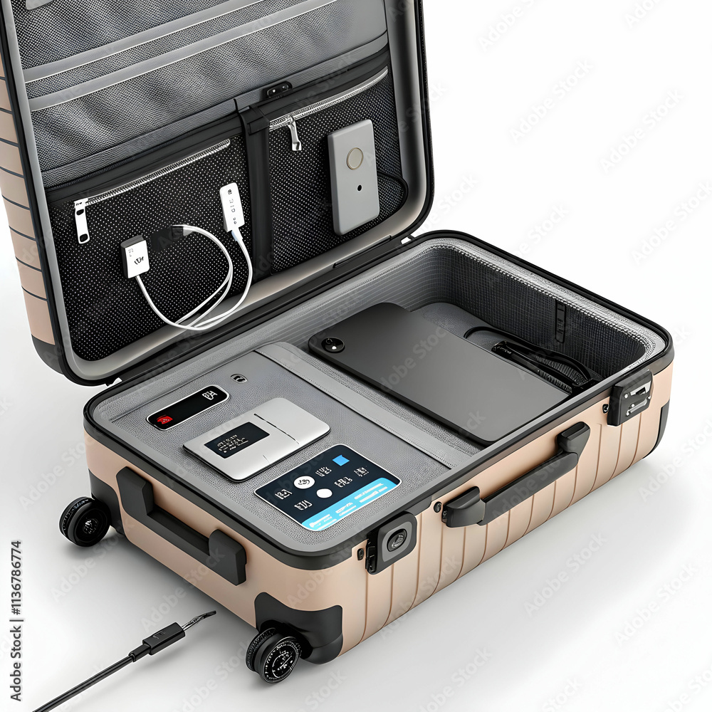 Obraz premium A suitcase luggage is a portable, sturdy container used for storing clothing
