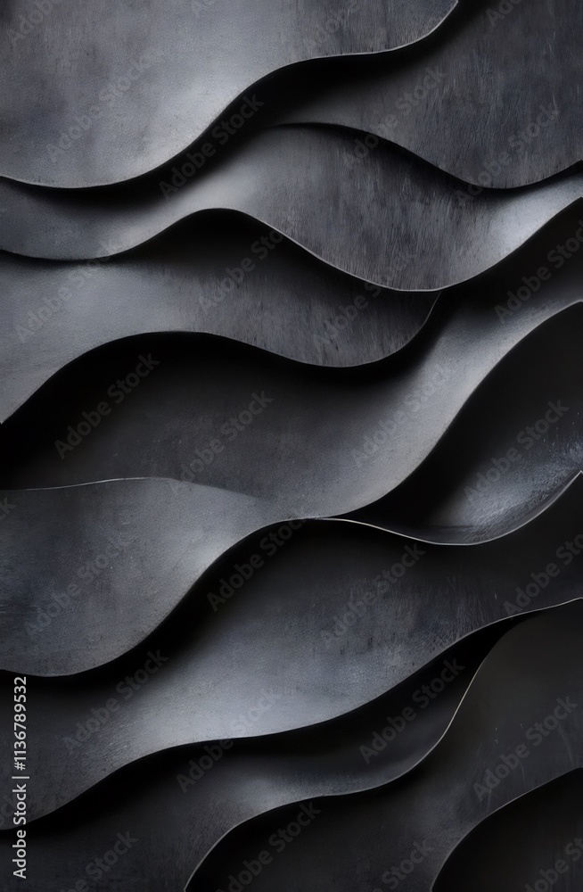 Dark gray, abstract, wavy textured background.