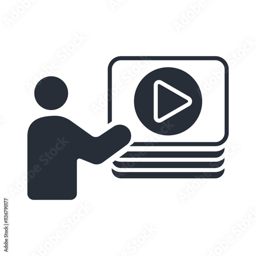 video on demand icon. vector.Editable stroke.linear style sign for use web design,logo.Symbol illustration.