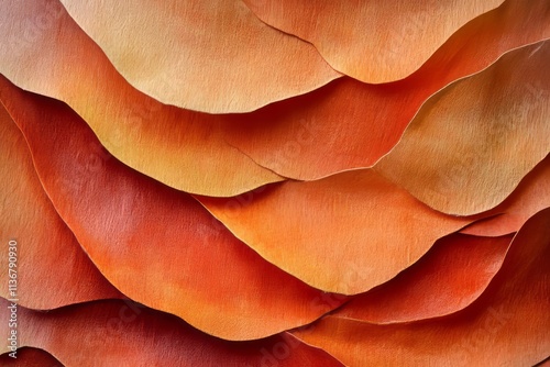 Layers of warm orange paper fibers create an intricate texture perfect for macro photography exploration and artistic inspiration photo