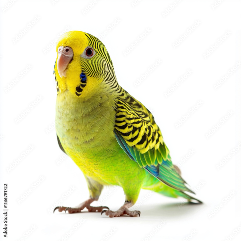 Fototapeta premium Parakeet portrait isolated on a transparent background