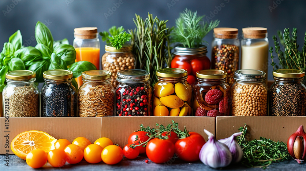 Box of some grocery fresh produce ingredients
Box of some grocery fresh produce ingredients
