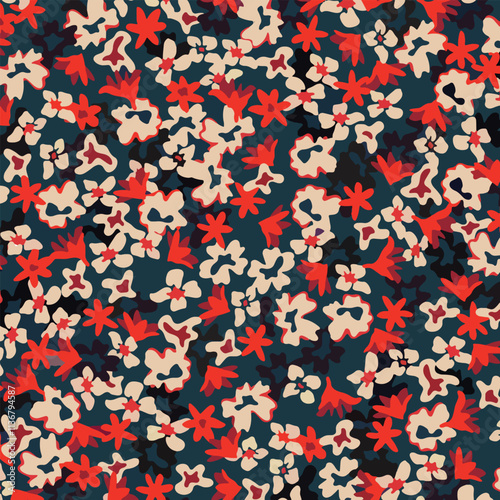 Abstract geometric seamless pattern. Vector colorful blocks pattern design background. Vibrant and gradient colors for design background and materials. flowers with soft petals in pastel tones such