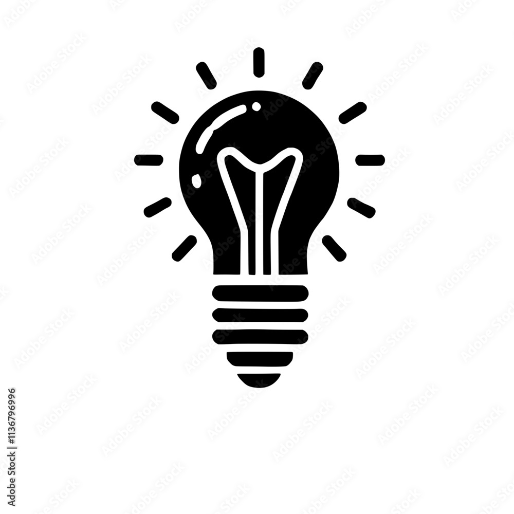 Lightbulb Icon: A simple yet powerful illustration of a lightbulb, symbolizing creativity, innovation, and inspiration. Perfect for presentations, websites, and social media. Lightbulb Icon: A simple yet powerful illustration of a lightbulb, symbolizing creativity, innovation, and inspiration. Perfect for presentations, websites, and social media.
