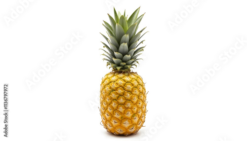 A fresh pineapple isolated on white background