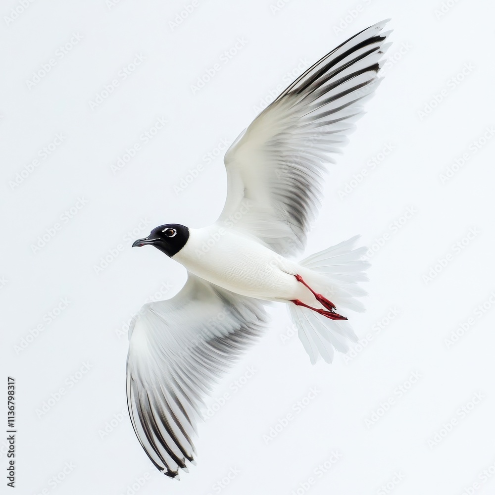 Obraz premium Solitary bird on white