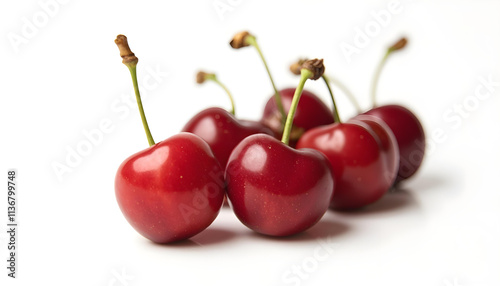 Fresh Cherries on white background