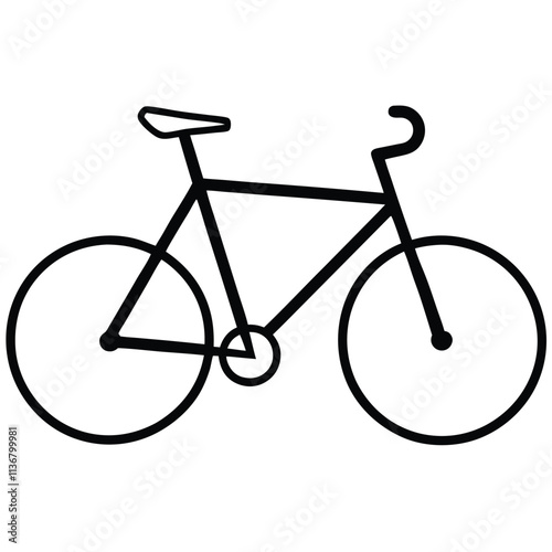 Black and White Bicycle Drawing