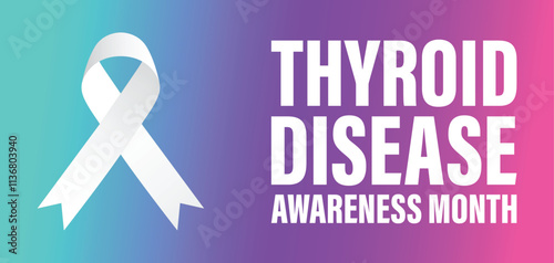 Thyroid Disease awareness month is every year in January. Banner, Holiday, poster, card and background design Template.