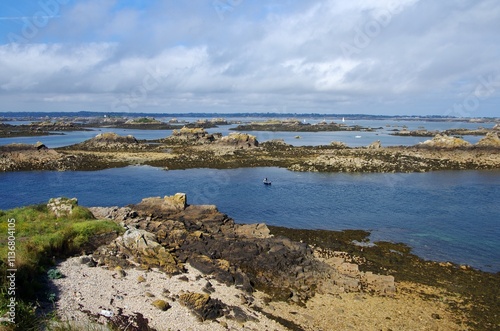 Landscape on Brehat island in Brittany in France, Europe