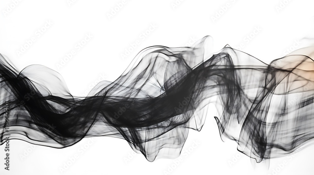 Black fabric flowing in abstract waves design Black fabric flowing in abstract waves design
