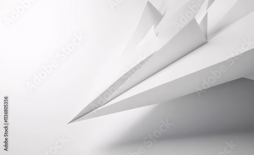 Abstract white geometric shapes, sharp angles, modern architecture. photo