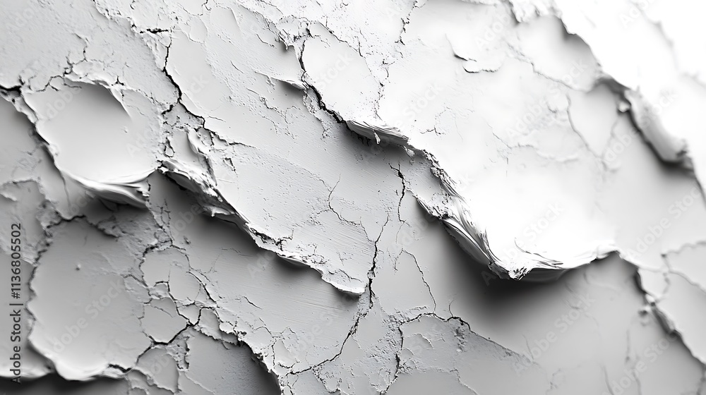 Obraz premium Abstract Gray Textured Surface Showing Cracks and Folds
