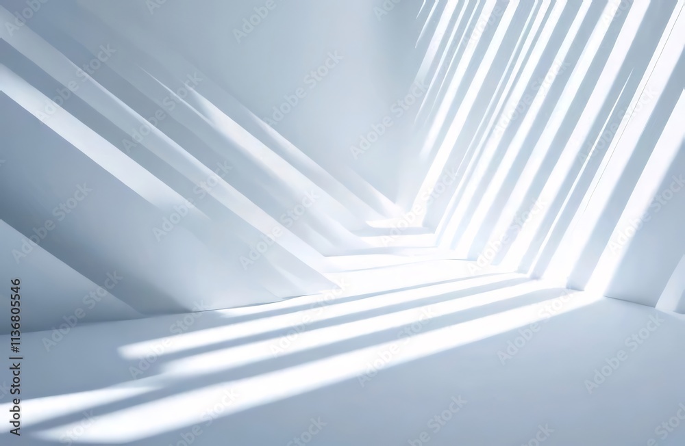 Abstract white architectural interior with light and shadow. (1)