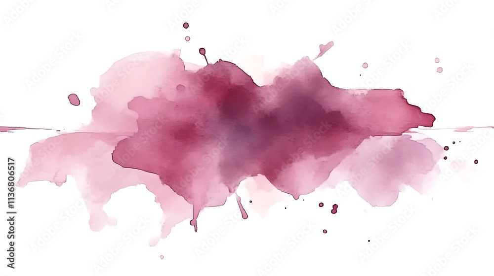 Abstract Watercolor Pink and Burgundy Splashes Abstract Watercolor Pink and Burgundy Splashes
