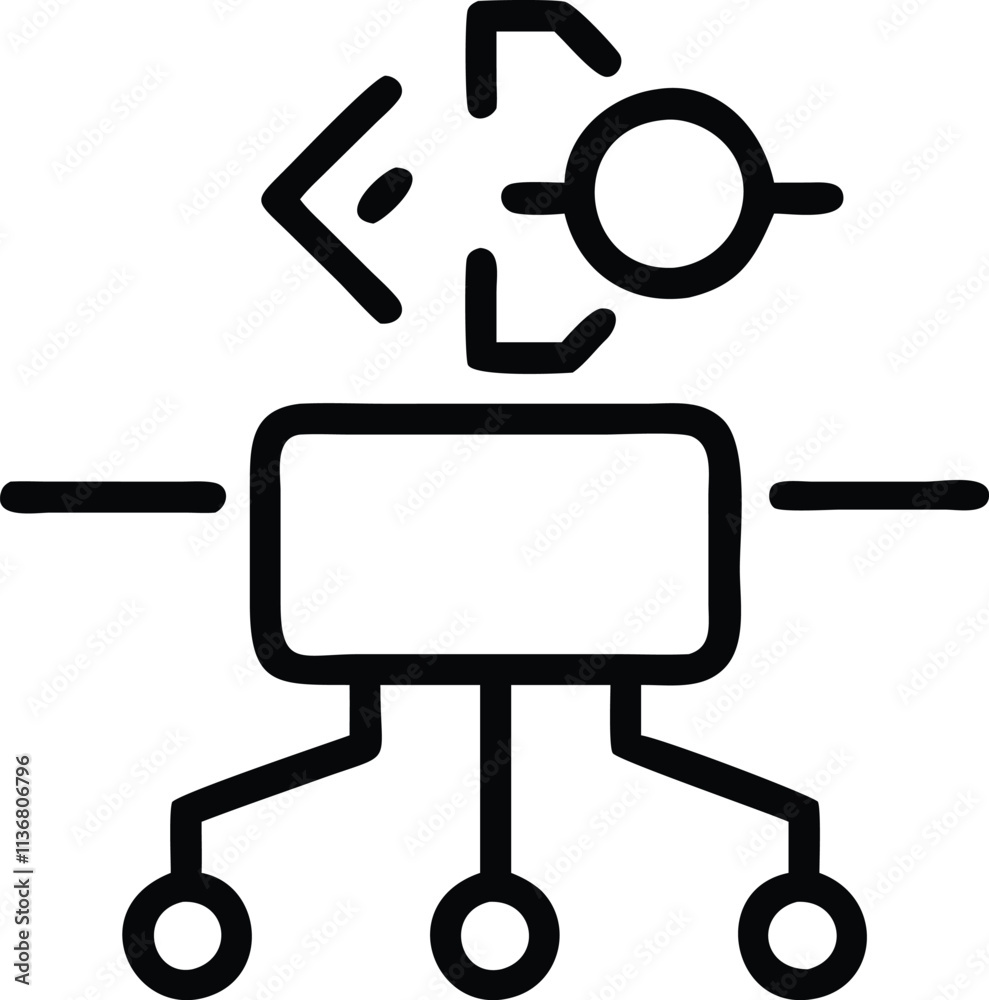 Simple Line Art Satellite Illustration Simple Line Art Satellite Illustration