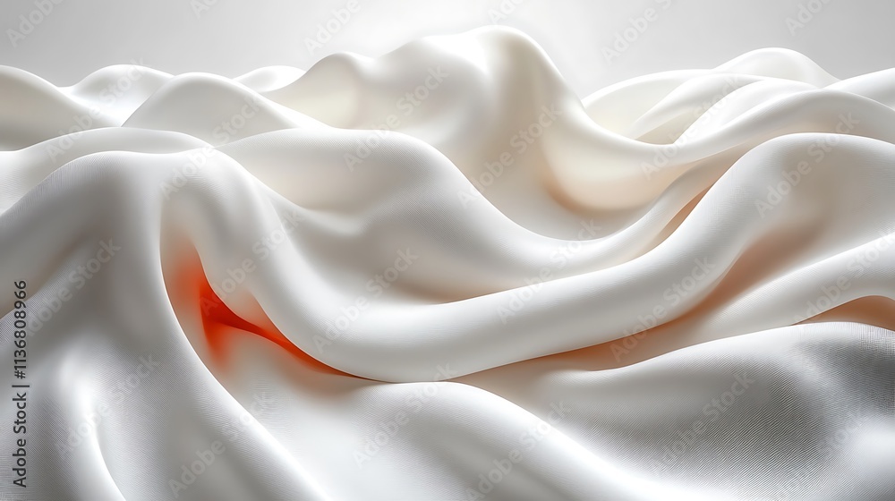 Fototapeta premium White fabric draped in elegant flowing waves