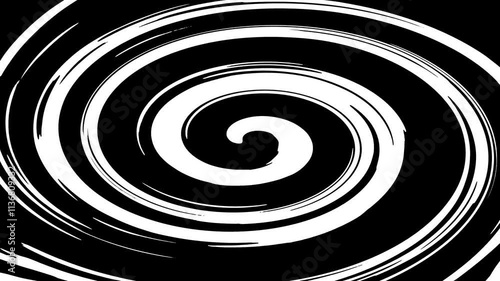 Abstract animation transition liquid twirl flow whirlpool spiral rotation with smooth black white overlays, perfect for video editing and creative projects.