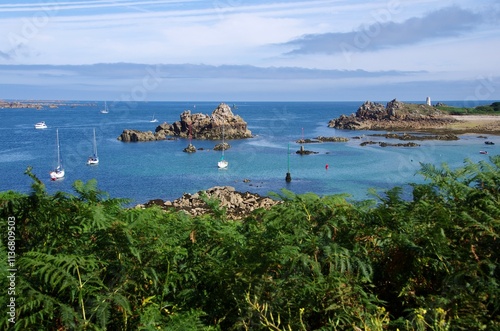 Landscape on Brehat island in Brittany in France, Europe photo