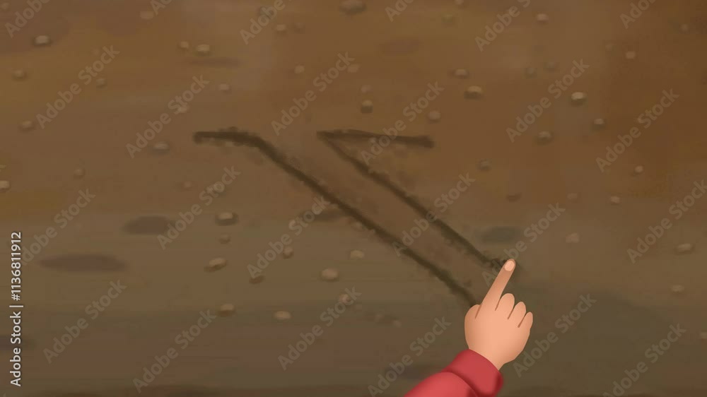 2d animated cartoon background of A hand pointing at something unseen, inviting curiosity, direction, or instruction-focused themes 2d animated cartoon background of A hand pointing at something unseen, inviting curiosity, direction, or instruction-focused themes