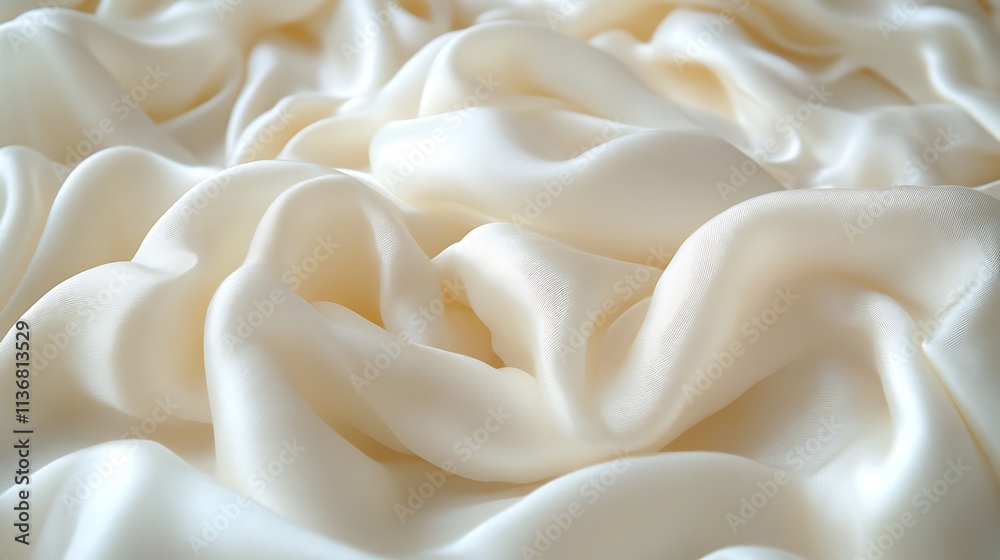 Obraz premium Creamy White Silk Fabric Draped Softly
